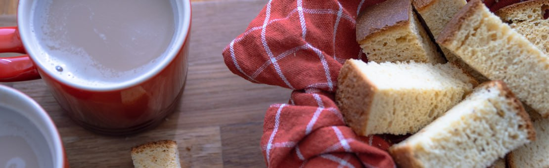 Delicious buttermilk rusks with coffee